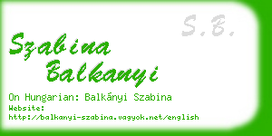 szabina balkanyi business card