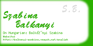 szabina balkanyi business card